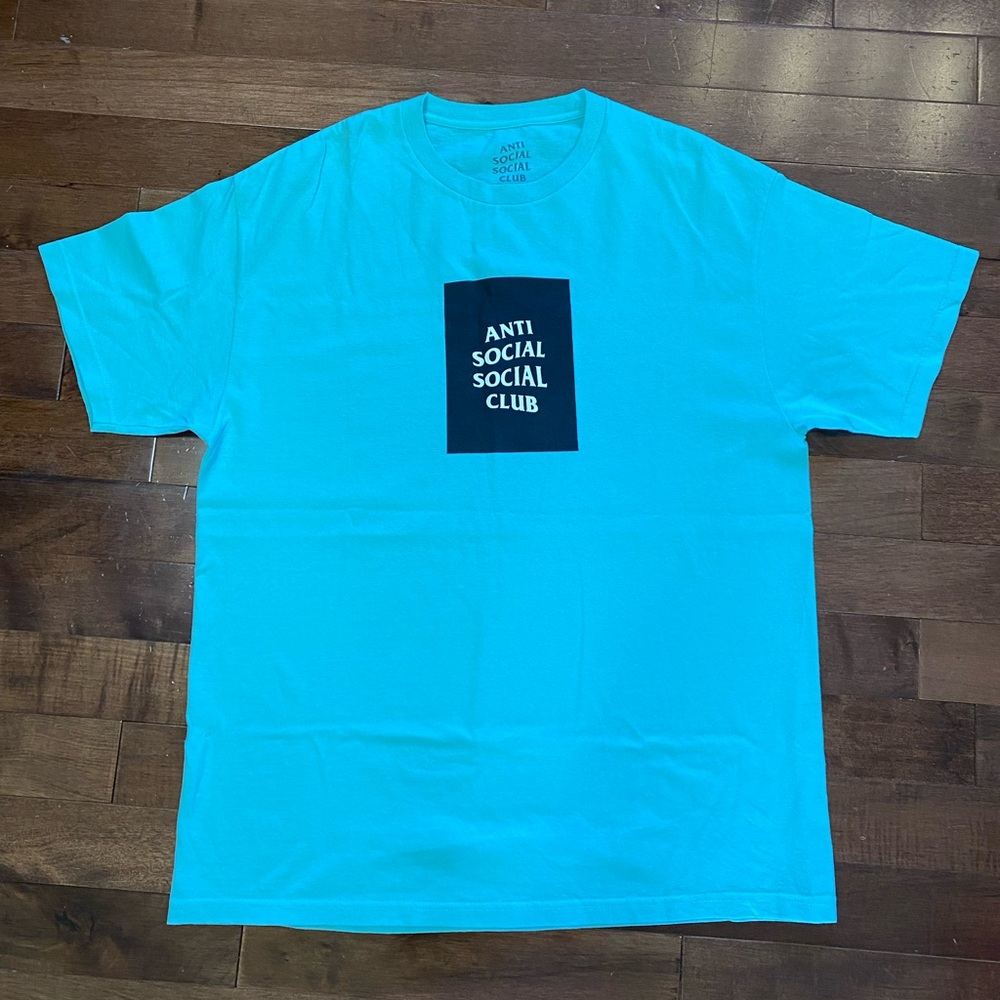 Anti Social Social Club Box Logo T-Shirt 'Teal blue’
